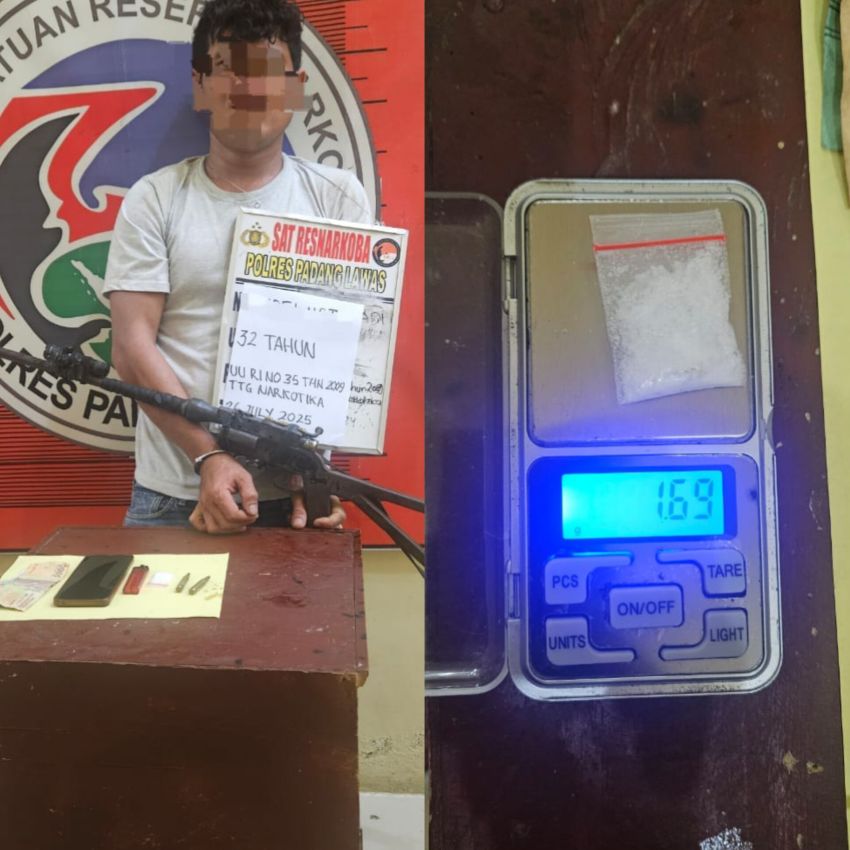Pengedar Sabu Bersenpi saat Diringkus Satresnarkoba Polres Palas di Sosa Julu, Di Duga Bandar Besar Bergentayangan