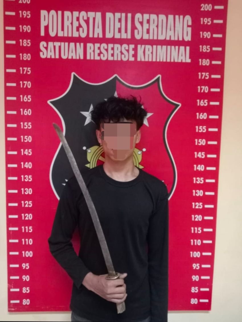 Sat Reskrim Polresta Deli Serdang Amankan Pemuda Pembawa Sajam Di Lokasi Rawan Begal