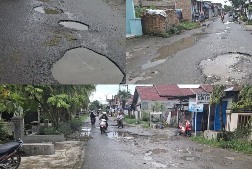 Jalan Rusak di Pasar 5 Tembung Belum Diperbaiki, Warga Pertanyakan Janji Bupati Deli Serdang