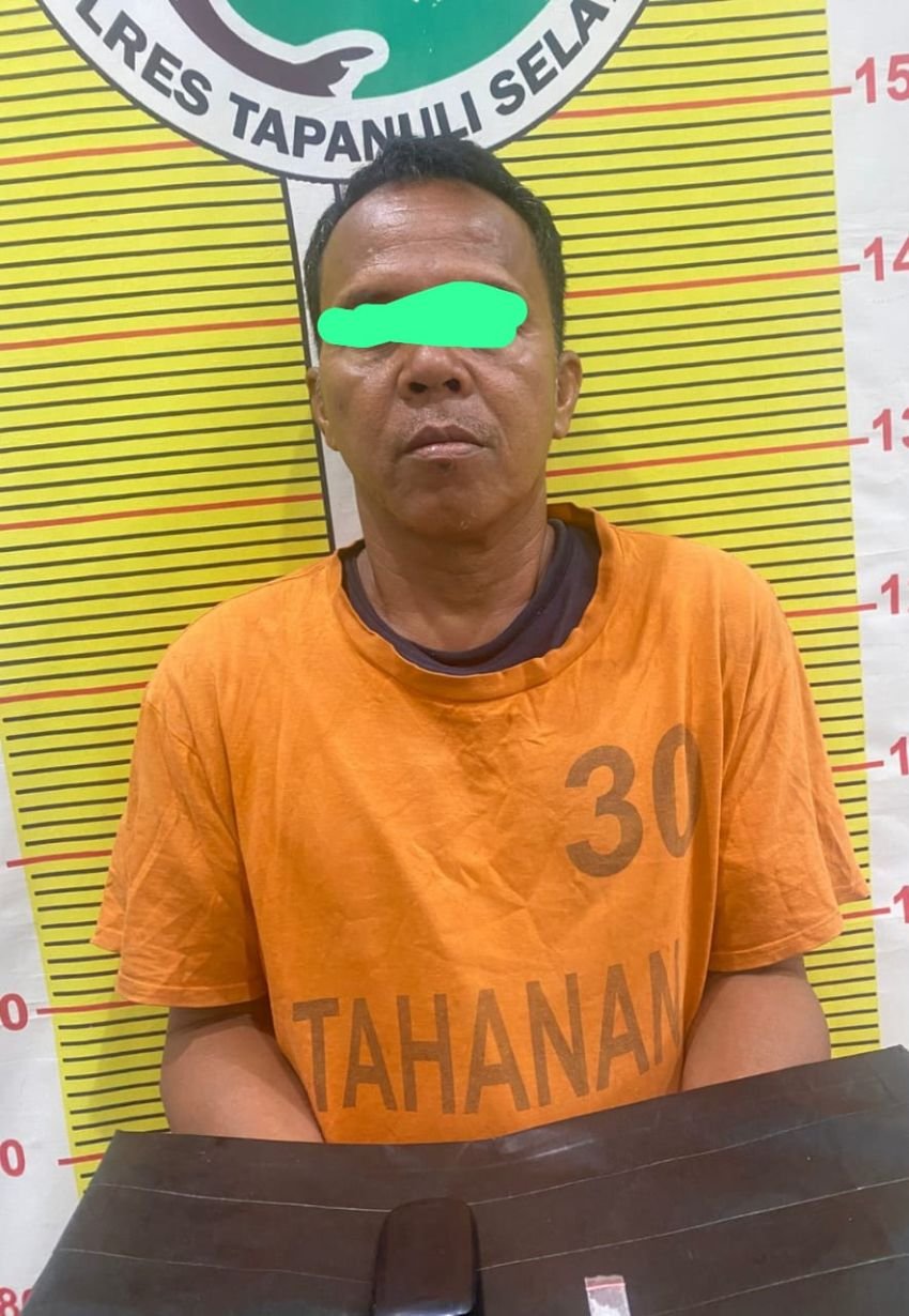 Beraksi di Samping Warung, Pria 50 Tahun Ini Ditangkap Polsek Padang Bolak Bawa Sabu