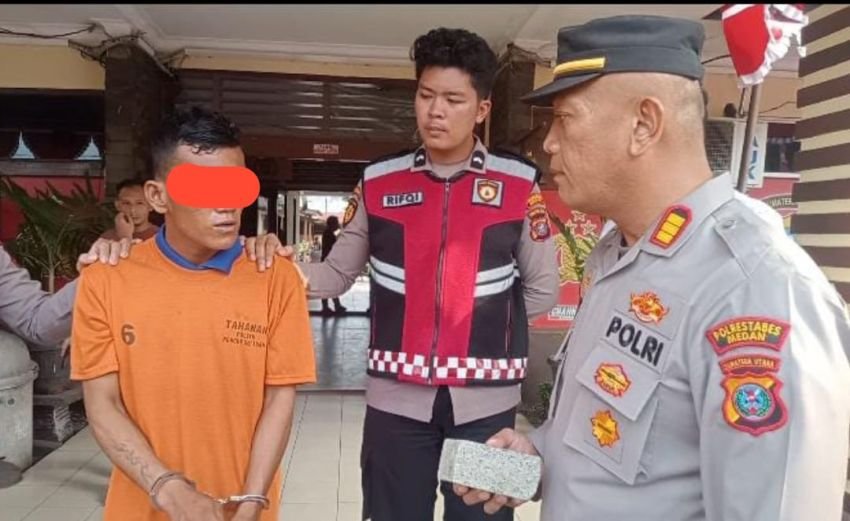 Pak Ogah" Pegang Batu Diamankan Polsek Medan Tembung