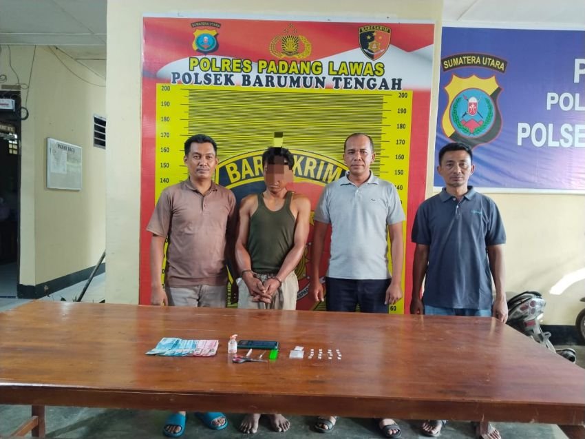 Polsek Barteng Polres Palas Bongkar Sarang Sabu di Pondok Tukang, Pelaku dan Barang Bukti Diamankan