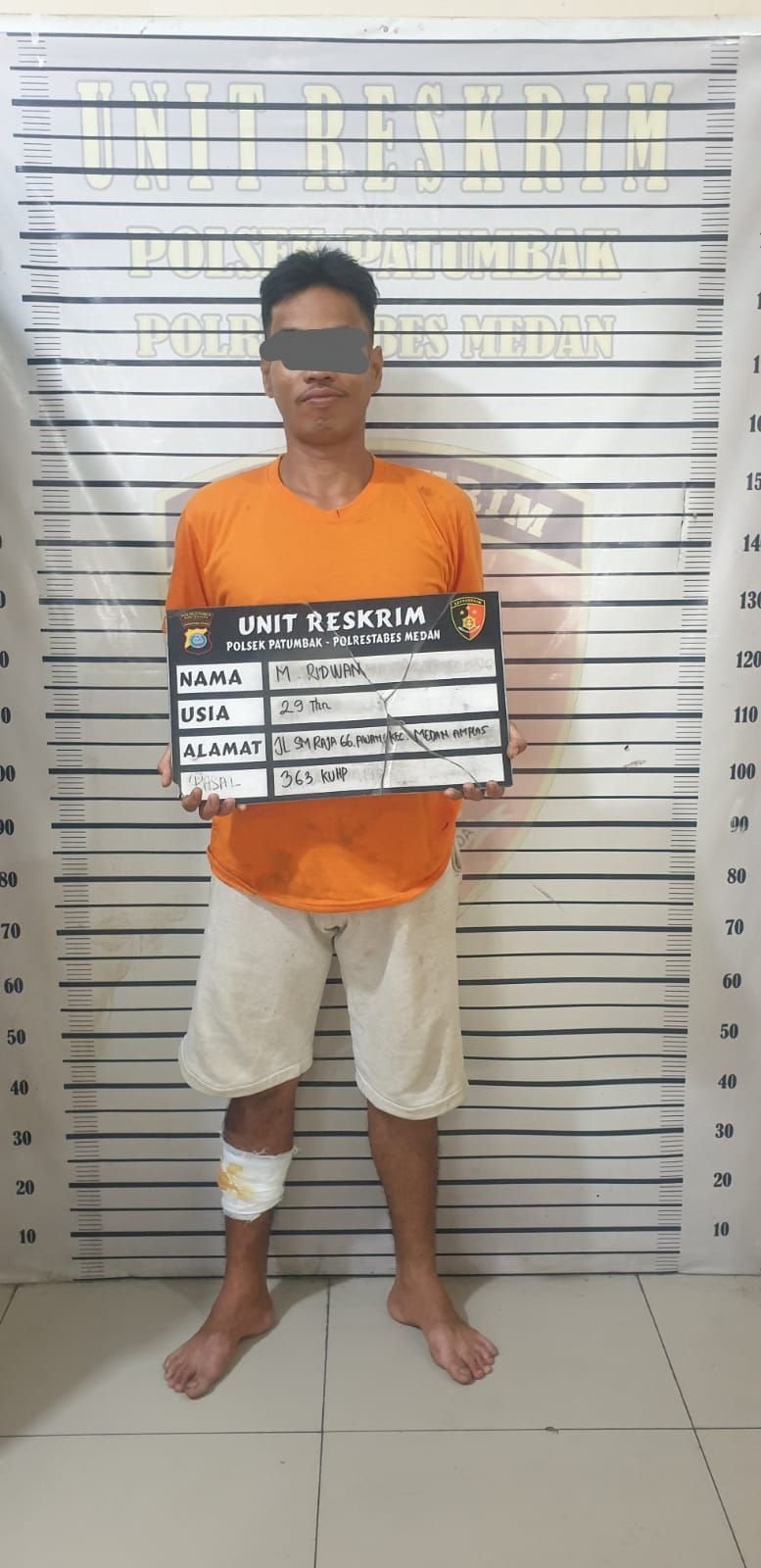 Polsek Patumbak Ringkus Tersangka Pencurian Dengan Pemberatan