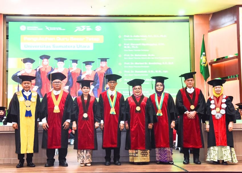 Lantik Enam Guru Besar USU, Rektor : Bukti Kesungguhan Kampus Perkuat Kapasitas Akademik