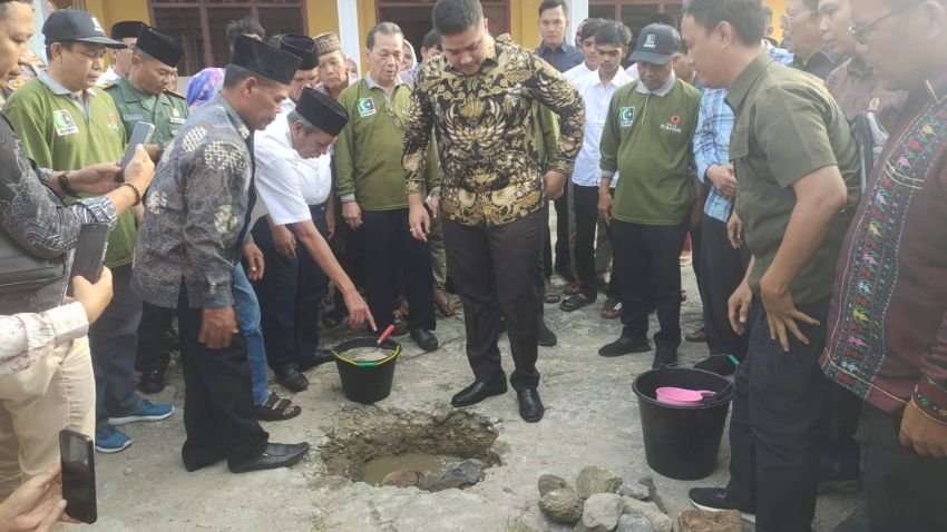 Masjid Al Musannif Lafran Pane Mulai Dibangun di Sipirok, Yayasan Haji Anif Lakukan Peletakan Batu Pertama