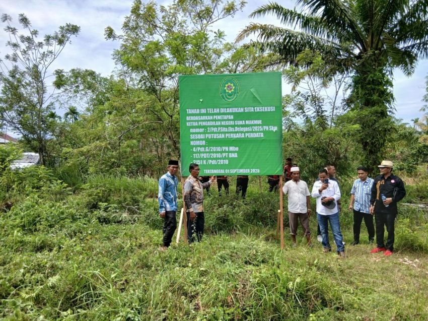 PN Suka Makmue Laksanakan Sita Eksekusi Delegasi Tanah di Nagan Raya