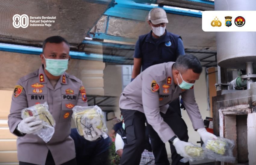 Polres Asahan Musnahkan 32,6 Kg Sabu dan 1.704 Sachet Obat Keras