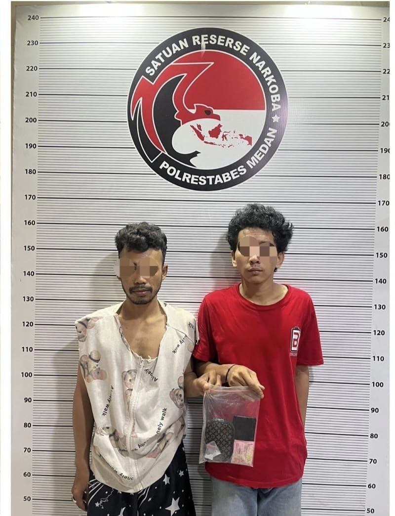 Polisi Tangkap 2 Orang Pengedar Sabu di Jalan Perhubungan Lau Dendang, Percut Sei Tuan