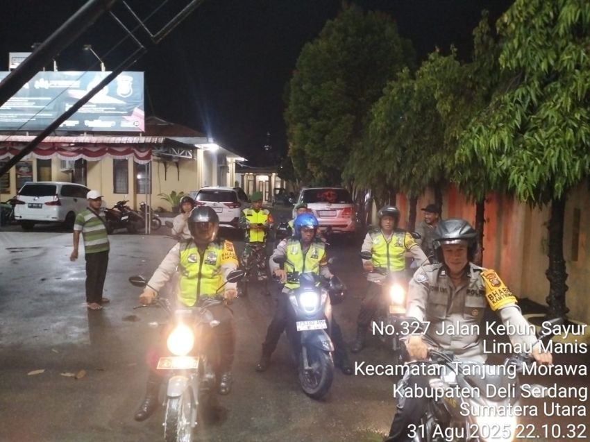 Pastikan Situasi Aman dan Kondusif, Polresta Deli Serdang Dan Polsek Jajaran Putari Wilkum Polresta Deli Serdang