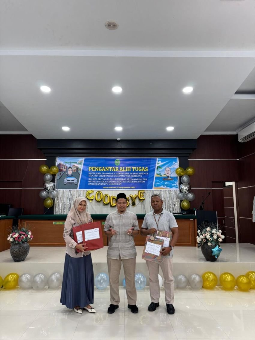 PN Suka Makmue Gelar Acara Pelepasan Alih Tugas Sekretaris dan Kasubbag, Asraruddin Anwar : Apresiasi atas Dedikasi dan Loyalitas
