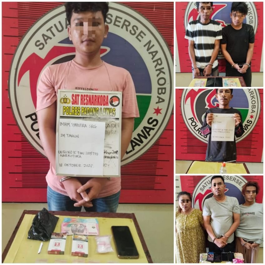 Satresnarkoba Polres Padang Lawas Gulung Sindikat Pengedar Sabu, Enam Orang Resmi Jadi Tersangka!
