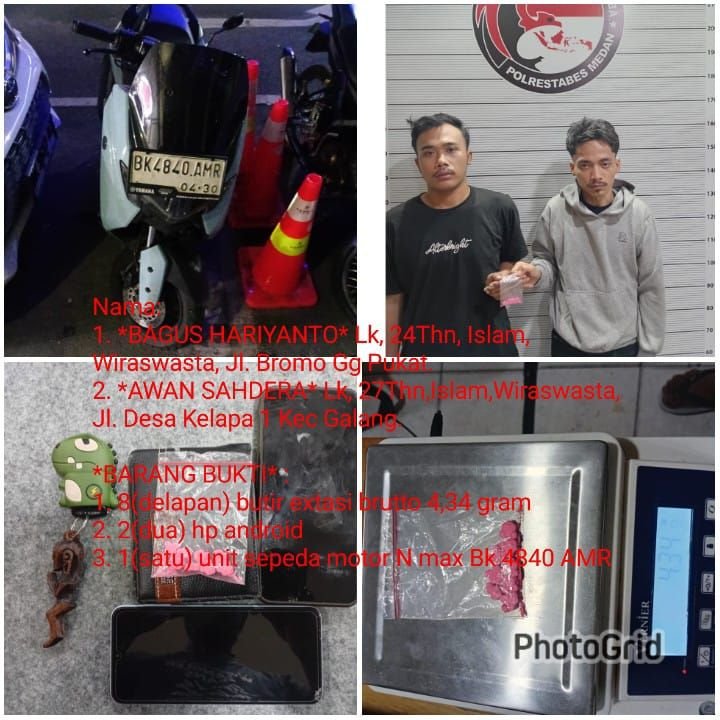 Polisi Ringkus Pengedar Pil Ekstasi di Jalan Sei Tuan Babura Medan
