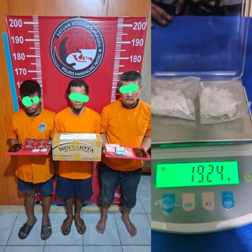 Jaringan Lintas Kecamatan 3 Pelaku di Ringkus Polres Madina,Paket Sabu di Bungkus Buah Kuini di Loket Bus Kotanopan