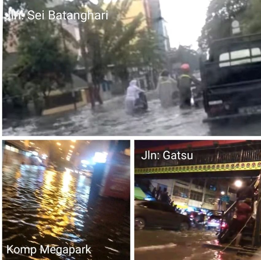 Diguyur Hujan Deras Kota Medan Dikepung Banjir