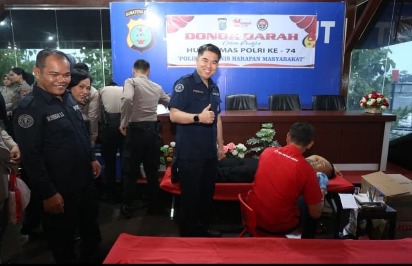 Sambut HUT ke-74, Humas Polda Sumut Gelar Donor Darah Serentak Wujud Kepedulian untuk Sesama