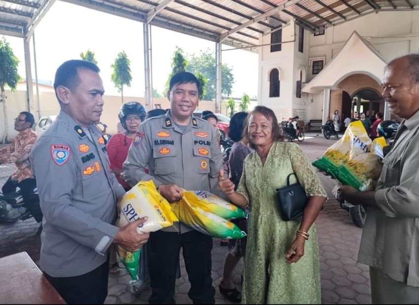Polda Sumut Gelar Gerakan Pangan Murah di Gereja GBKP Bangun Mulia, Ringankan Beban Masyarakat
