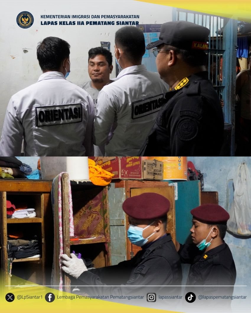 Lapas Pematang Siantar Gelar Razia Gabungan Blok Hunian WBP: "Cegah Potensi Gangguan Kamtib"