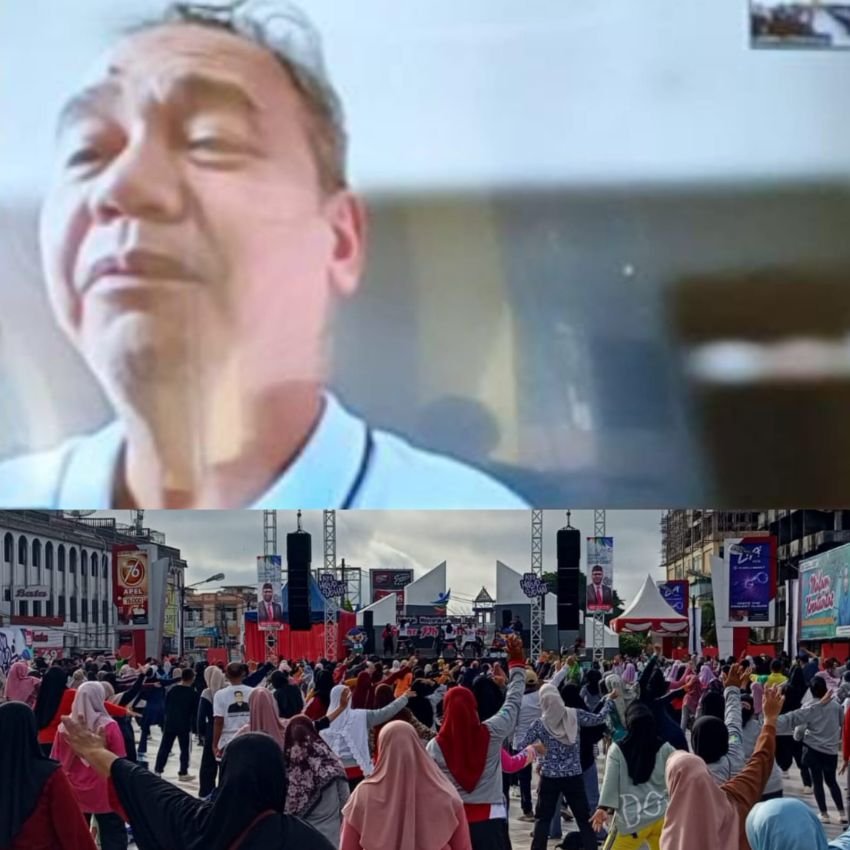 Alaman Bolak Bergoyang! Ribuan Warga Padangsidimpuan Senam "GERMAS" Bareng Sihar Sitorus