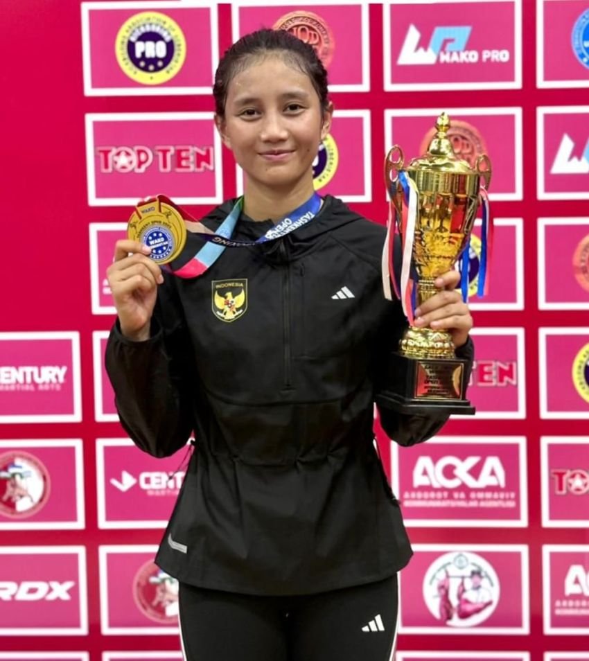 Polri Berbunga Hati, Polwan Sumut Sabet Emas di Piala Dunia Kickboxing Uzbekistan