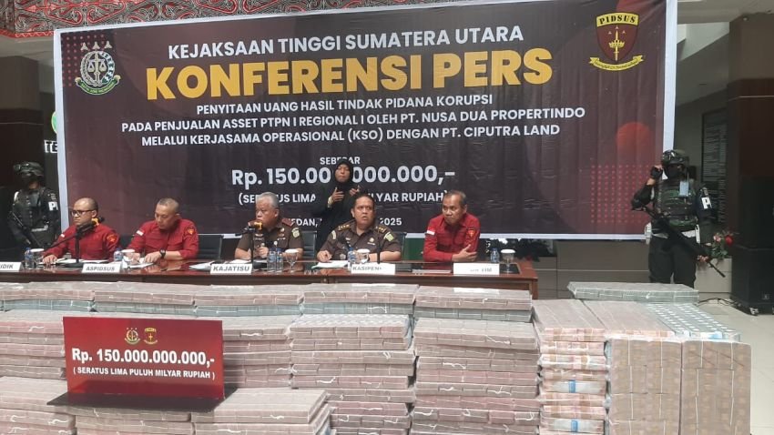 Perkara Tipikor Penjualan Aset PTPN I Regional I, Penyidik Kejati Sumatera Utara Amankan Uang 150 Miliar Rupiah Dari PT.Deli Megapolitan Kota Residenc