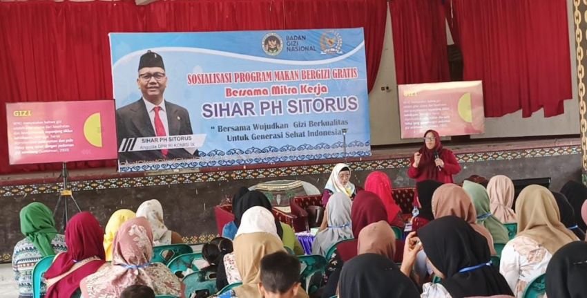 MBG bersama Sihar Sitorus di Muaratais Tapsel,Data Keterangan Jumlah Penerima Manfaat di Sumut beserta Porsinya