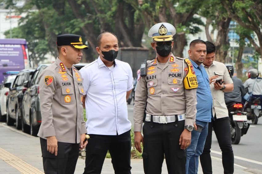 Kapolrestabes Medan Tinjau Strong Point dan Pengecekan ATCS di Kawasan Balai Kota