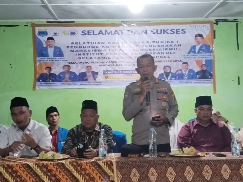 Dukung Kaderisasi Mahasiswa, Polres Padangsidimpuan Apresiasi PKD PMII IPTS