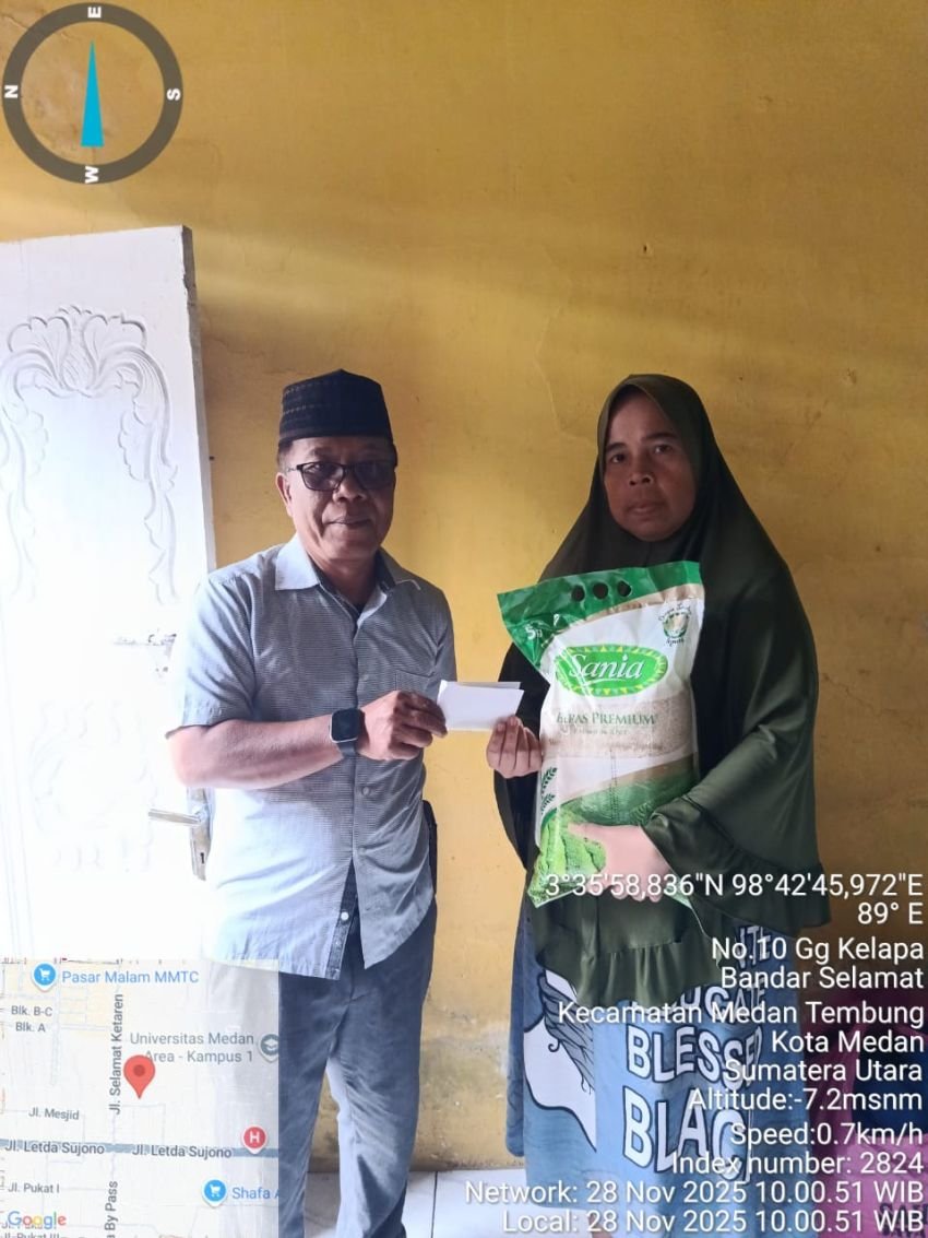 BAKOPAM Sumut Gelar Jum’at Berkah, Salurkan Sembako dan Santunan untuk Korban Banjir