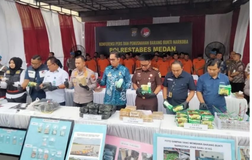 Polrestabes Medan Tangkap 212 Tersangka Narkoba, Sita 60 Kg Sabu