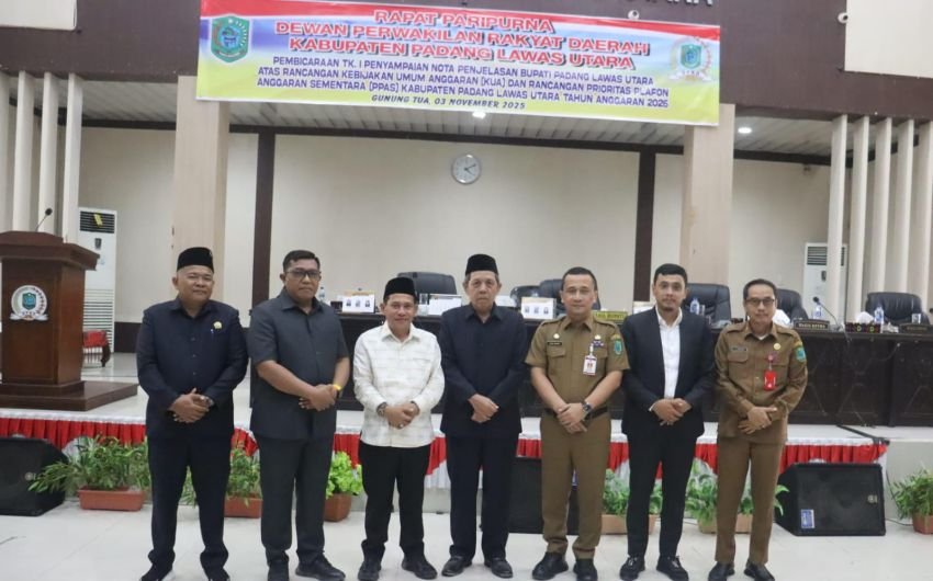 Wabup Basri Harahap Tekankan Efisiensi dan Kolaborasi di Rapat Paripurna DPRD Padang Lawas Utara Bahas KUA-PPAS 2026