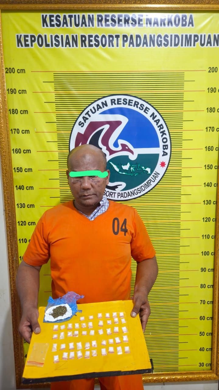 Polres Padangsidimpuan Tangkap Residivis Pengedar Sabu, Amankan 46 Paket Siap Edar