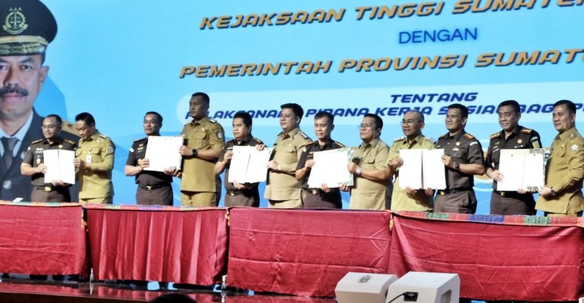 Bupati Simalungun Tantatangani MoU Terkait Penguatan Integritas Pelaksanaan Pidana Kerja Sosial Bagi Pelaku Tipiring