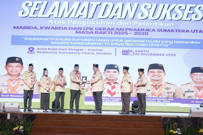Bupati Asahan Hadiri Pengukuhan dan Pelantikan Mabida, Kwarda, dan LPK Gerakan Pramuka Sumut