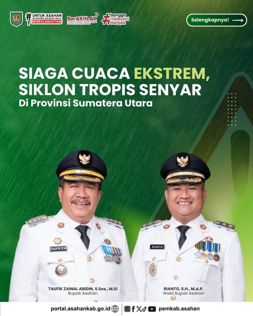 Pemkab Asahan Himbau Waspada Cuaca Ekstrem Dampak Siklon Tropis Senyar