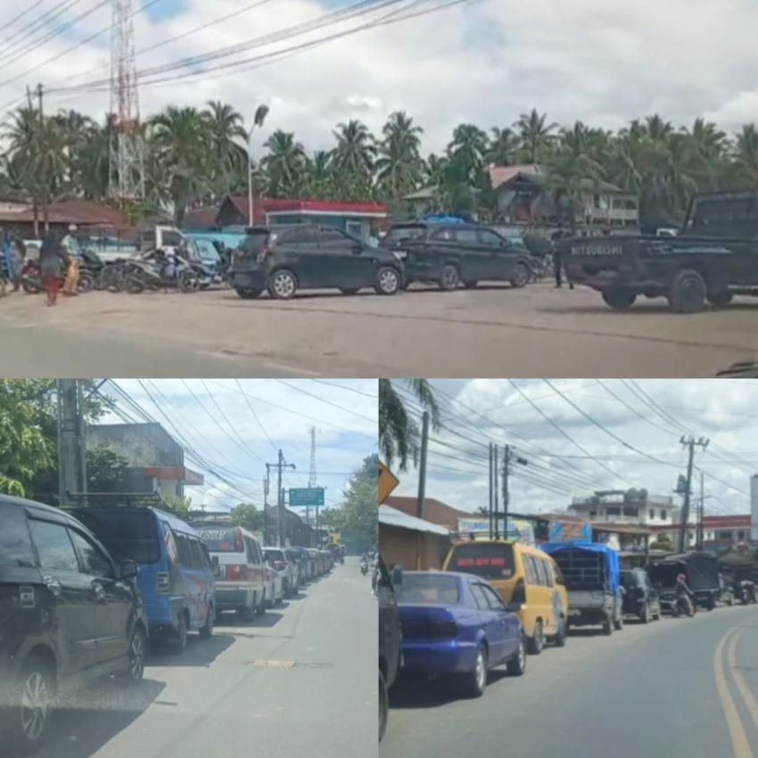 Antrian Kiloan Meter Di SPBU beberapa Wilayah Tabagsel Sumatera Utara Menjadi Sorotan Pasca Bencana Banjir Bandang.