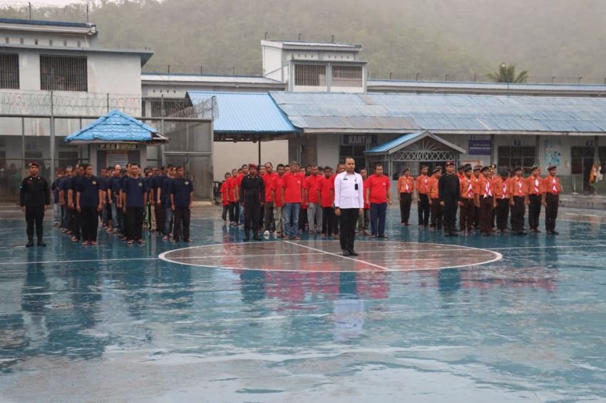 Semangat Nggak Kendor: Lapas Padangsidimpuan Gelar Hari Bhakti Kemenimipas ke-1 Meski Diguyur Hujan