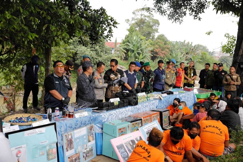Polrestabes Medan Paparkan Pengungkapan Kasus Narkoba, 35 Kg Sabu, 985 Ekstasi, dan 59 Tersangka Diamankan