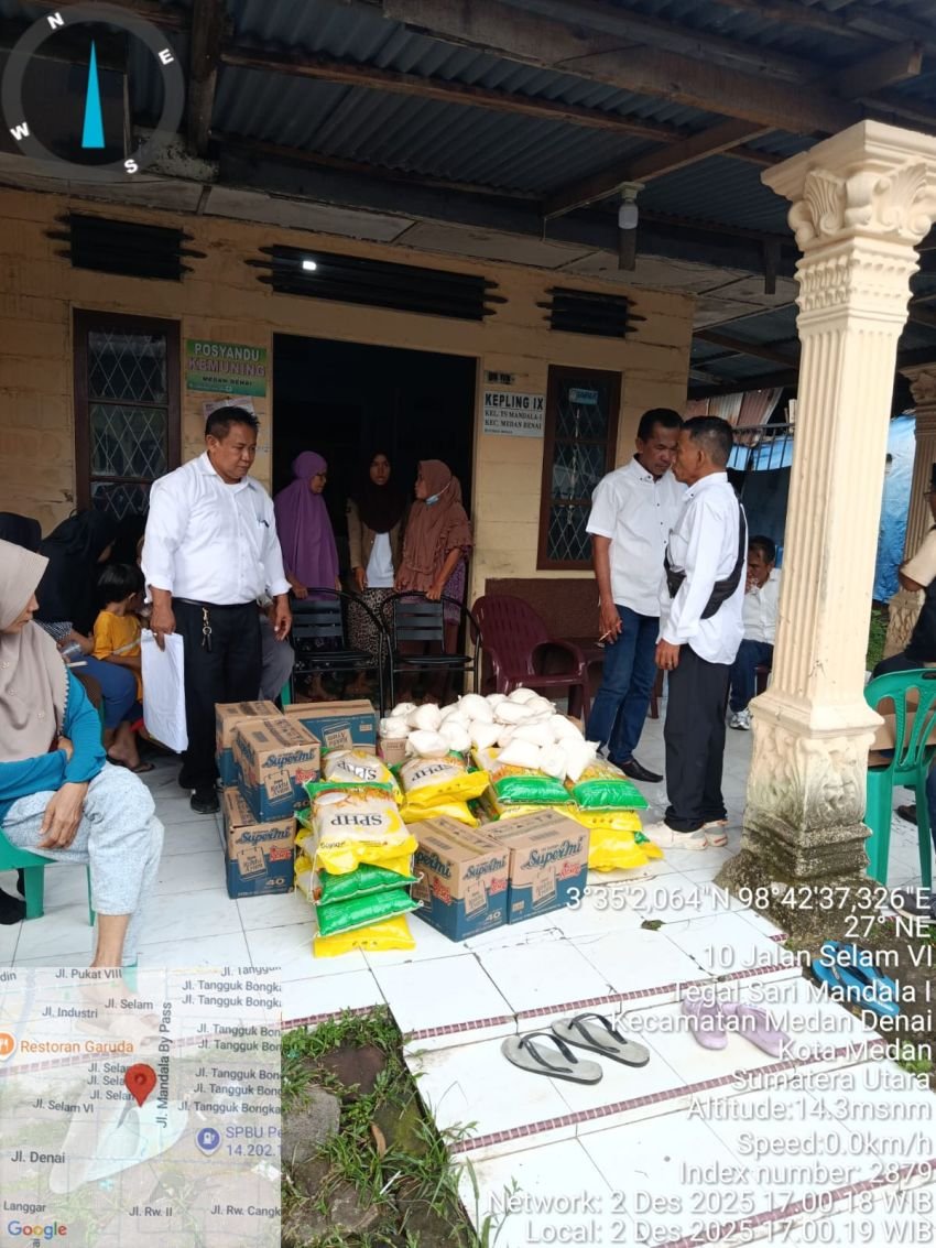 BAKOPAM Sumut Salurkan Bantuan Sembako ke Warga Terdampak Banjir Dari Anggota DPR RI Maruli Siahaan