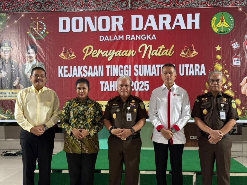 Kejati Sumut Gandeng PMI Kota Medan Lakukan Kegiatan Donor Darah Jelang Natal dan Tahun Baru 2026