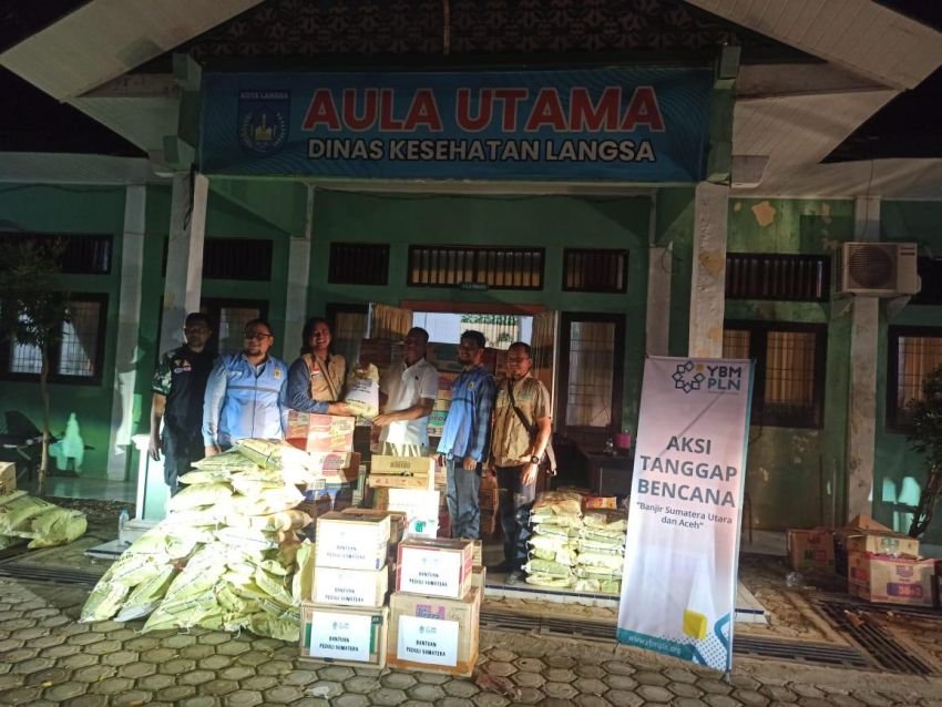 YBM PLN UIP Sumbagut Salurkan Bantuan bagi Korban Banjir di Kota Langsa