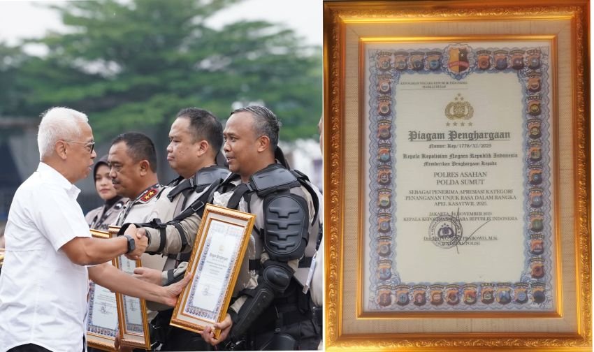 Kapolres Asahan Raih Penghargaan Dari kapolri