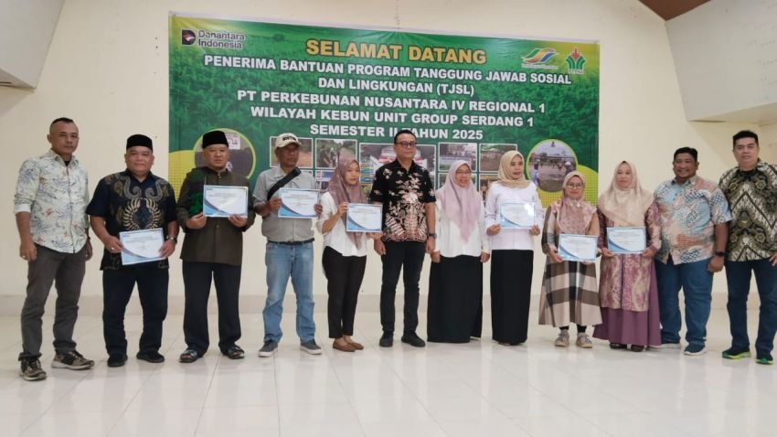 PTPN IV Regional 1 Salurkan TJSL Semester II 2025 kepada 42 Objek Penerima di Sergai