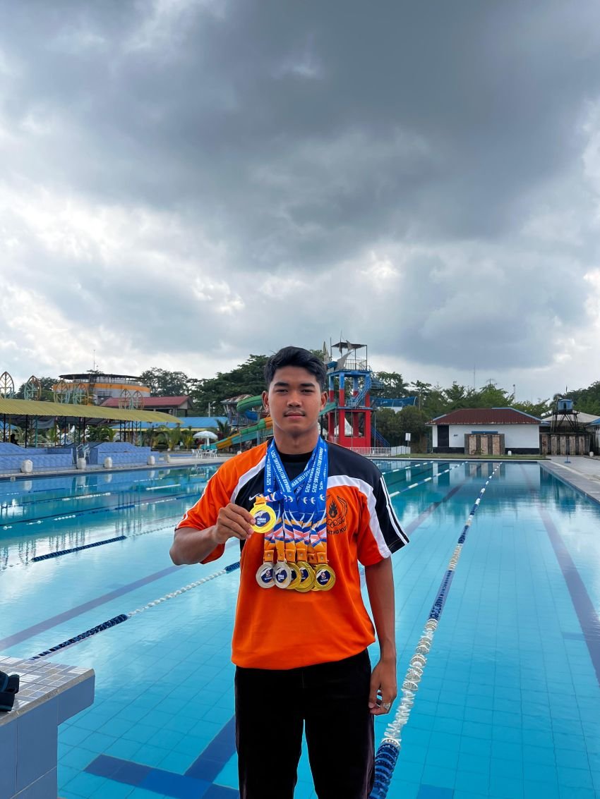 Atlet Renang Batang Kuis Menggegerkan Porkab Deliserdang 2025, Rizky Irfansyah Sabet 9 Medali ‎ ‎