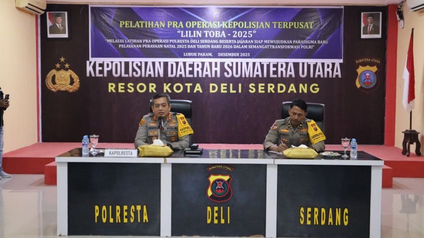 Polresta Deli Serdang Laksanakan Lat Pra Ops Kepolisian Kewilayahan &ldquo;Lilin Toba 2025&rdquo;