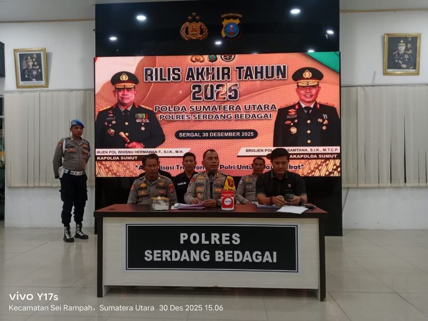 Polres Sergai Tutup 2025 dengan Rilis Akhir Tahun, Kapolres: Jangan Pesta Kembang Api dan Miras