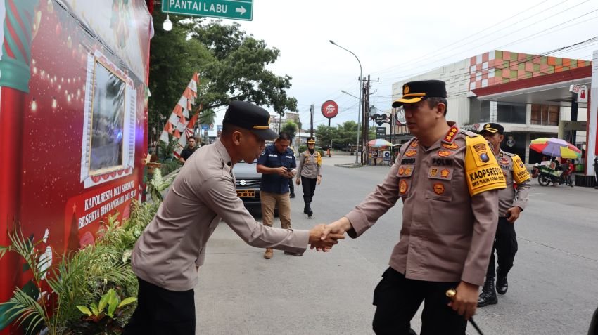 Kapolresta Deli Serdang Bersama PJU Lakukan Pengecekan Pos Pam dan Pos Yan Ops Lilin Toba 2025