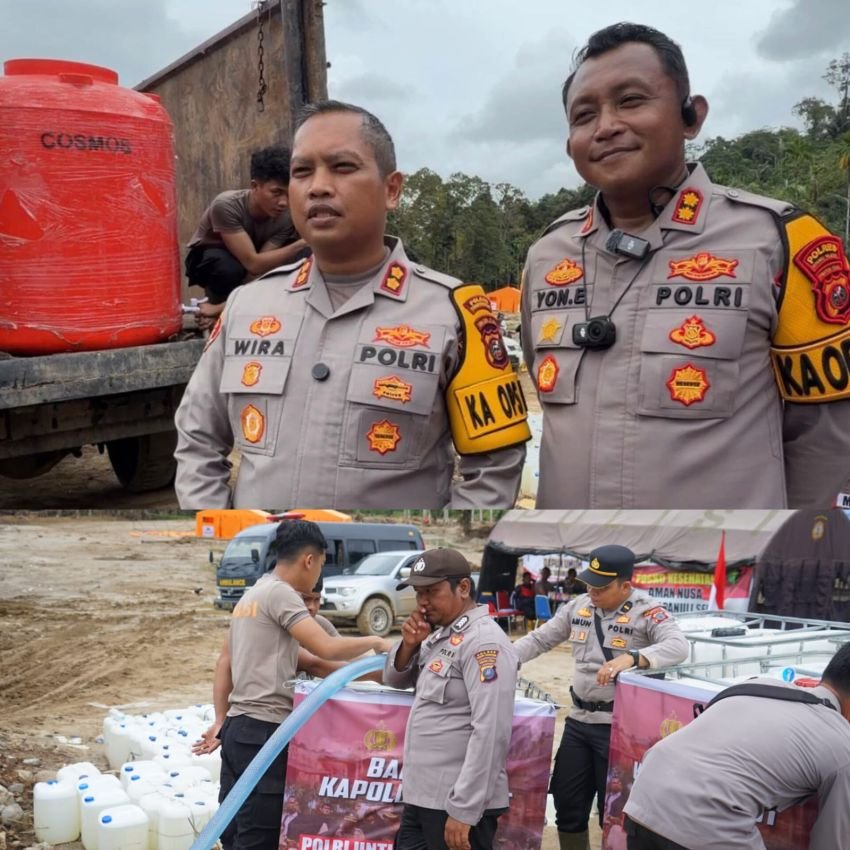 Kolaborasi Dua Kapolres, Bawa 3,5 Ton Air Bersih Polres Padangsidimpuan Ringankan Beban Warga Garoga Tapsel