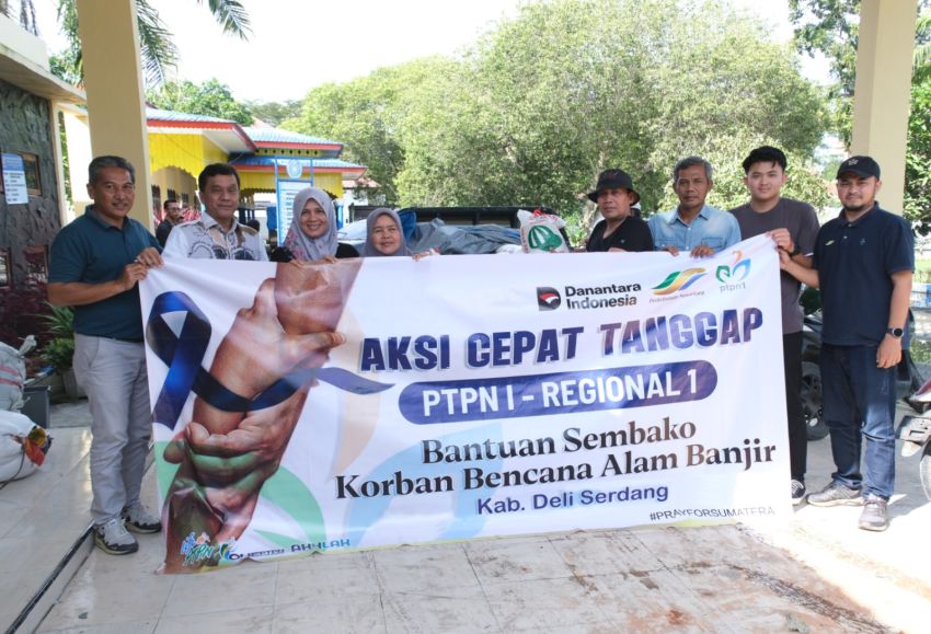 PTPN I Regional 1 Salurkan Bantuan Sembako untuk Korban Banjir di Deli Serdang dan Langkat*