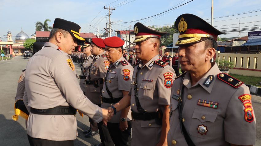 Kapolresta Deli Serdang Pimpin Sertijab Kasat Reskrim, Kasat Res Narkoba, Kasat Samapta dan Kapolsek Bangun Purba