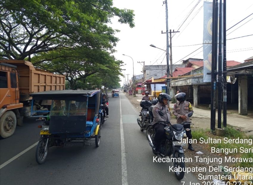 Polsek Tanjung Morawa Gelar Patroli Siang Hari Demi Ciptakan Kamtibmas Aman dan Kondusif